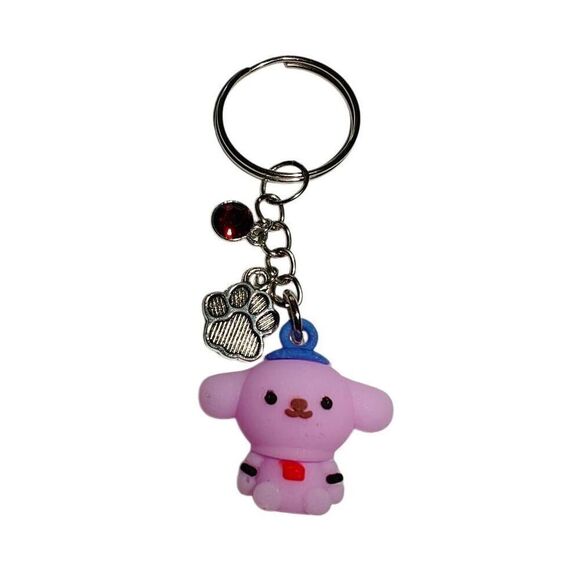 Sanrio Kawaii Pink Pompompurin Character keychain - Picture 4 of 4